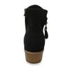 Combat Ankle Boots for Womens Flower Pattern Splicing Lace-Up Zipper Booties Square Low Heel Cute Almond Toe view 4