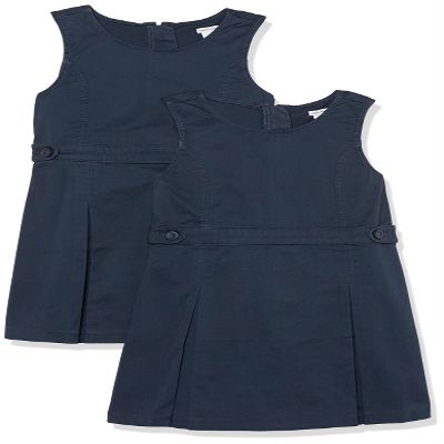 Amazon Essentials Girls' School Uniform Pleated Jumper Dress, Navy, X-Large