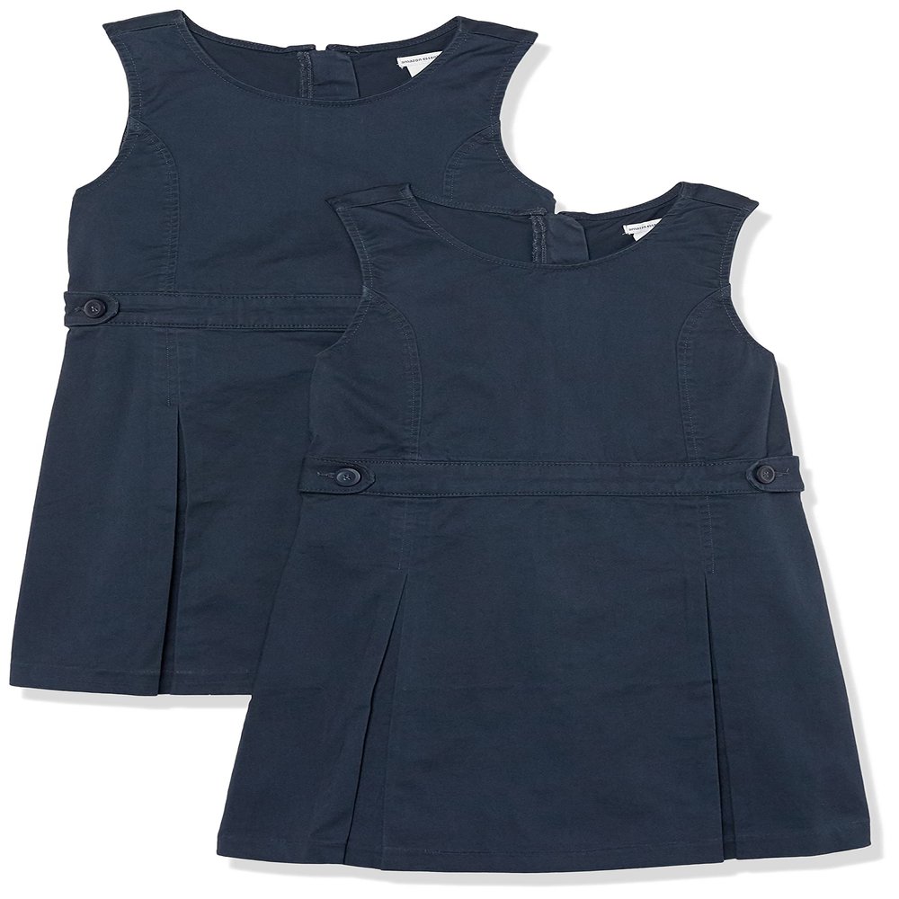 Amazon Essentials Girls' School Uniform Pleated Jumper Dress, Navy, X-Large