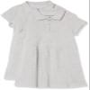 Amazon Essentials Girls' Short-Sleeve Uniform Pique Polo Dresses, 2-Pack Heather Grey, X-Large view 1