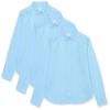 Amazon Essentials Boys' Uniform Long-Sleeve Woven Stretch Poplin Button-Down Shirts, Pack of 3, Blue, X-Large view 1