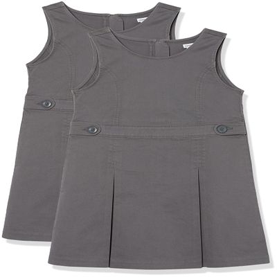 Amazon Essentials Girls' Uniform Dress, Grey, X-Large Slim