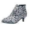 Noble Women Ankle Boots Stiletto Mid Heels Zipper Short Boots Stylish Leopard Snakeskin Pattern Pointed Toe Booties view 1