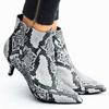 Noble Women Ankle Boots Stiletto Mid Heels Zipper Short Boots Stylish Leopard Snakeskin Pattern Pointed Toe Booties view 4