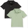 Amazon Essentials Boys' Short-Sleeve Active Performance Polo Shirts, Pack of 2, Black/Olive, XX-Large view 1