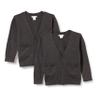 Amazon Essentials Boys' Uniform Cotton Cardigan Sweaters, 2-Pack Charcoal Heather, 2T view 1