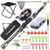 DaddyGoFish Kids Fishing Pole - Rod Reel Combo Tackle Box Starter Set - First Year Small Dock Gear Kit for Boys Girls Toddler Youth Age Beginner Little Children Junior Anglers (Black, 5ft) view 1