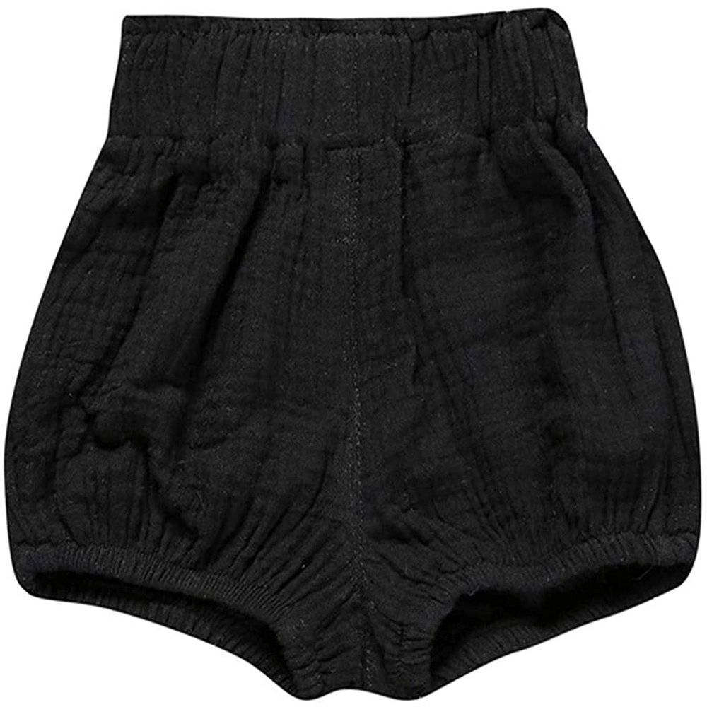Newborn Baby 1Pack Shorts Cotton Linen Shorts Bloomer Cute Stripe Dot Plaid Triangle Shorts Bloomers Loose Harem Shorts (1pcs Black,3-6 Months,3 Months,6 Months)