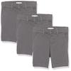 Amazon Essentials Girls' School Uniform Flat Front Shorts with Adjustable Waist, Pack of 3, Grey, 12 Slim view 1