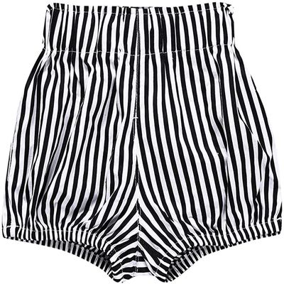 Newborn Baby 1Pack Shorts Cotton Linen Shorts Bloomer Cute Stripe Dot Plaid Triangle Shorts Bloomers Loose Harem Shorts (1pcs Black White Stripe,2T / 3T,2 Years,3 Years)