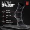Crew Length Trail Running Socks, Quick-Drying Mid-Calf Socks with Arch Support, Sweat-Resistant, Breathable Athletic Socks for Running, Hiking, Cycling, and Outdoor Adventures, Small, Black/Gray view 3