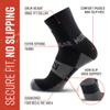 Crew Length Trail Running Socks, Quick-Drying Mid-Calf Socks with Arch Support, Sweat-Resistant, Breathable Athletic Socks for Running, Hiking, Cycling, and Outdoor Adventures, Small, Black/Gray view 4