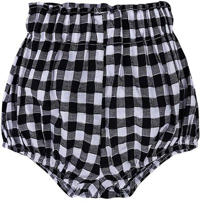 Newborn Baby 1Pack Shorts Cotton Linen Shorts Bloomer Cute Stripe Dot Plaid Triangle Shorts Bloomers Loose Harem Shorts (1pcs Plaid a,12-24 Months,12 Months,24 Months)