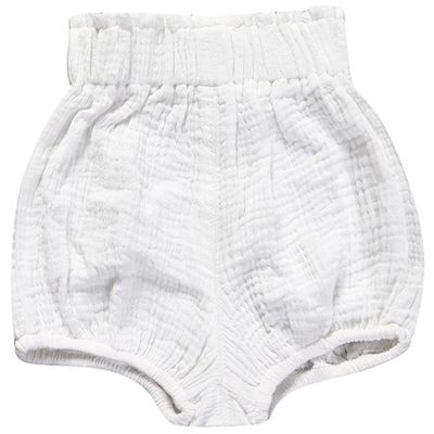 Newborn Baby 1Pack Shorts Cotton Linen Shorts Bloomer Cute Stripe Dot Plaid Triangle Shorts Bloomers Loose Harem Shorts (1pcs White,9-12 Months,9 Months,12 Months)