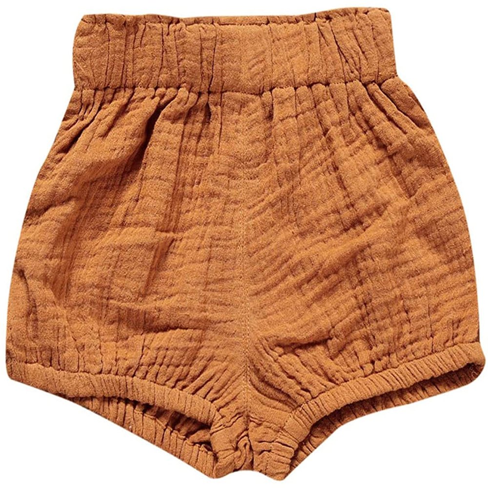 Newborn Baby 1Pack Shorts Cotton Linen Shorts Bloomer Cute Stripe Dot Plaid Triangle Shorts Bloomers Loose Harem Shorts (1pcs Dark Yellow,2T / 3T,2 Years,3 Years)