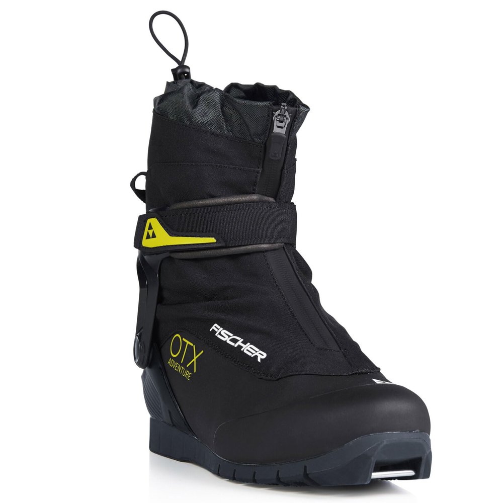 Fischer OTX Adventure Mens Cross Country Ski Boots, Black/Yellow, 43