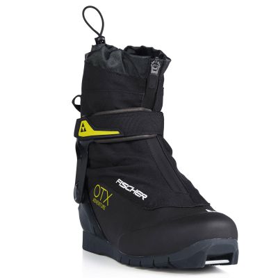 Fischer OTX Adventure Mens Cross Country Ski Boots, Black/Yellow, 38
