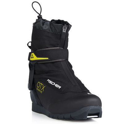 Fischer OTX Adventure Mens Cross Country Ski Boots, Black/Yellow, 44