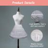 Linghe Adjustable Waist Lining Girls' 3 Hoops Lace Petticoat Full Slip Flower Girl Crinoline Skirt Children Princess Skirt (29.5inch(75cm)-3 Hoop) view 3
