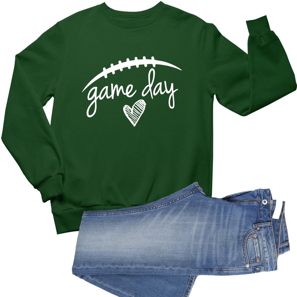 Go All Out 4X-Large Forest Green Adult Game Day Football Sweatshirt Crewneck
