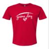 3X-Large Red Mens Game Day Football Deluxe Soft T-Shirt view 1