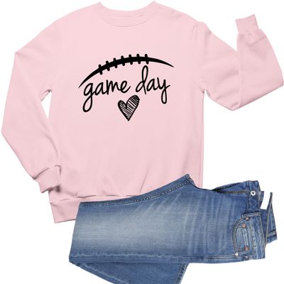 Go All Out 3X-Large Classic Pink Adult Game Day Football Sweatshirt Crewneck