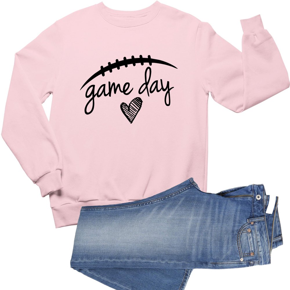 Go All Out 3X-Large Classic Pink Adult Game Day Football Sweatshirt Crewneck
