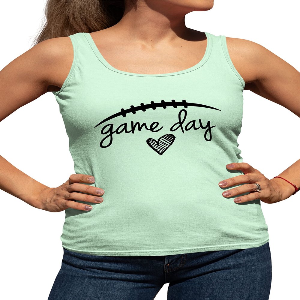 Go All Out Small Mint Womens Game Day Football Racerback Tank Top T-Shirt
