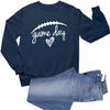 Go All Out Medium Navy Adult Game Day Football Sweatshirt Crewneck view 1