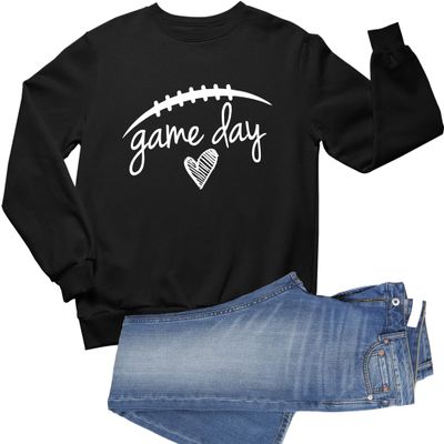 Go All Out 4X-Large Black Adult Game Day Football Sweatshirt Crewneck