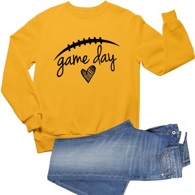 Go All Out 3X-Large Gold Adult Game Day Football Sweatshirt Crewneck