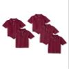 Amazon Essentials Boys' Uniform Short-Sleeve Pique Polo Shirts, 5-Pack Burgundy, X-Large view 1