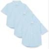 Amazon Essentials Boys' Uniform Short-Sleeve Woven Stretch Poplin Button-Down Shirts, Pack of 3, Blue, Large Slim view 1