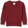 Amazon Essentials Unisex Toddlers' Uniform Cotton V-Neck Sweater, Burgundy Heather, 2T view 1