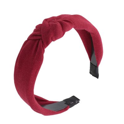 Soft Textured Cotton Knot Headband Wide Turban Headband for Women and Girls (Red)