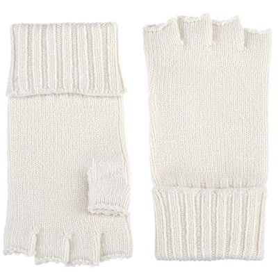 BYOS Unisex Winter Solid Fingerless Knit Gloves Ribbed Cuff