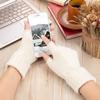 BYOS Unisex Winter Solid Fingerless Knit Gloves Ribbed Cuff view 4