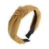 Soft Textured Cotton Knot Headband Wide Turban Headband (Mustard) view 1