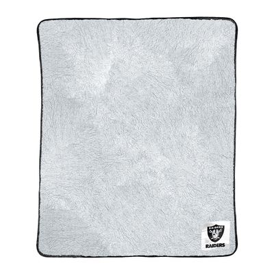 Northwest NFL Silk Touch Sherpa Throw Blanket - Soft & Fluffy - Great for Gamedays - 60" x 50" - Experience Ultimate Comfort (Las Vegas Raiders - Black)