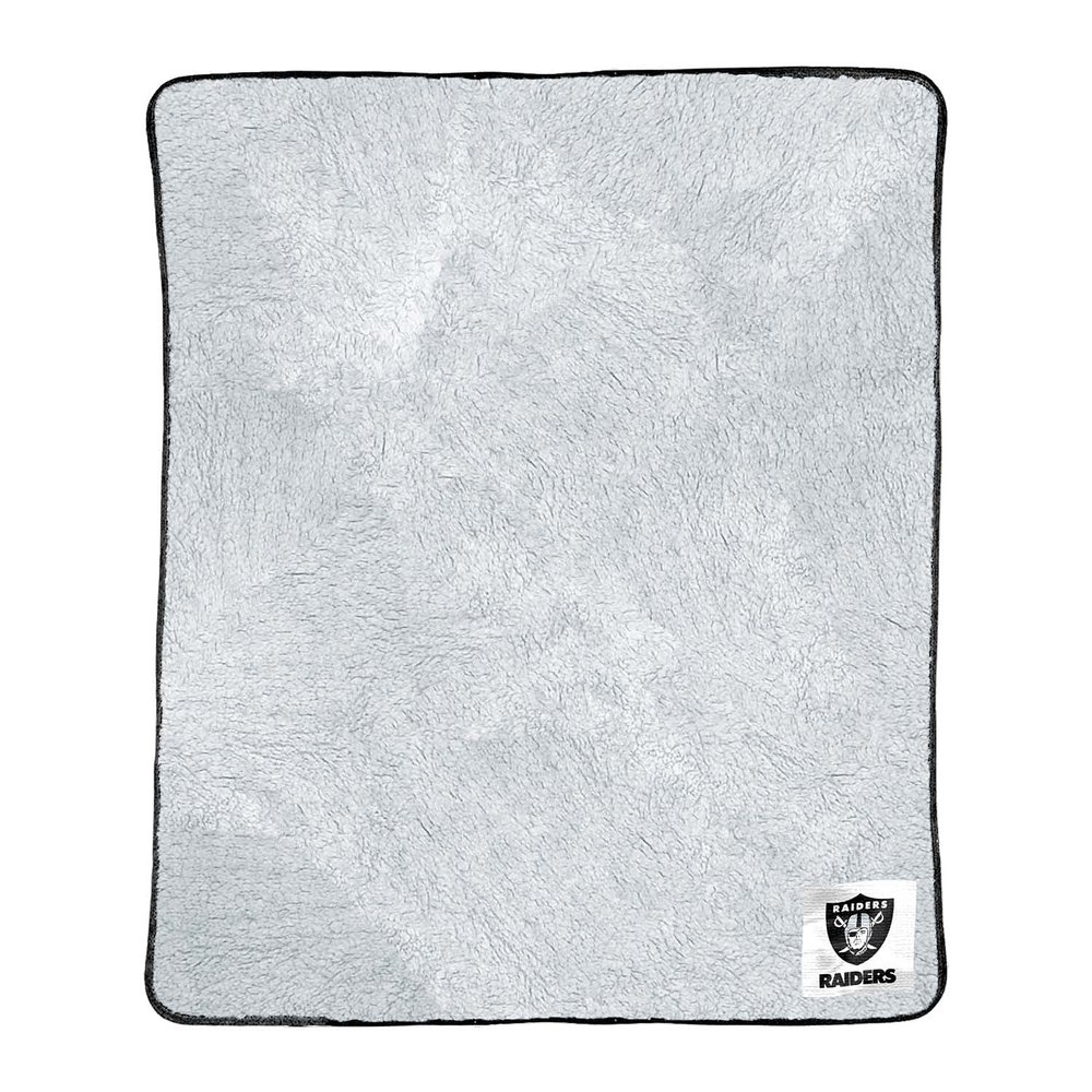 Northwest NFL Silk Touch Sherpa Throw Blanket - Soft & Fluffy - Great for Gamedays - 60" x 50" - Experience Ultimate Comfort (Las Vegas Raiders - Black)