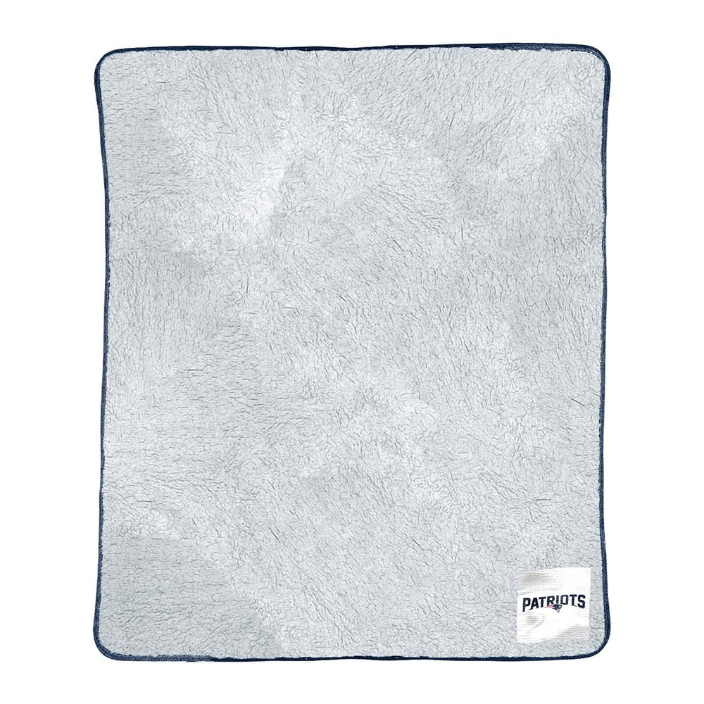 Northwest NFL Silk Touch Sherpa Throw Blanket - Soft & Fluffy - Great for Gamedays - 60" x 50" - Experience Ultimate Comfort (New England Patriots - Navy)