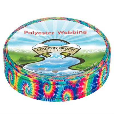 Country Brook Design - Classic Tie Dye Reflective Polyester Webbing (5/8 Inch, 20 Yards)
