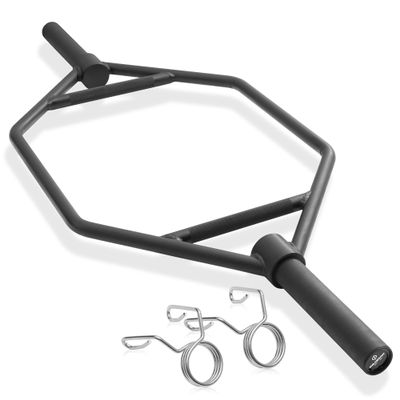 Philosophy Gym 2" Olympic Hex Trap Bar 20 KG, Flat Handles - Pro Barbell for Deadlifts, Shrugs & Squats