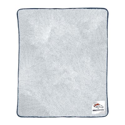 Northwest NFL Silk Touch Sherpa Throw Blanket - Soft & Fluffy - Great for Gamedays - 60" x 50" - Experience Ultimate Comfort (Denver Broncos - Navy)