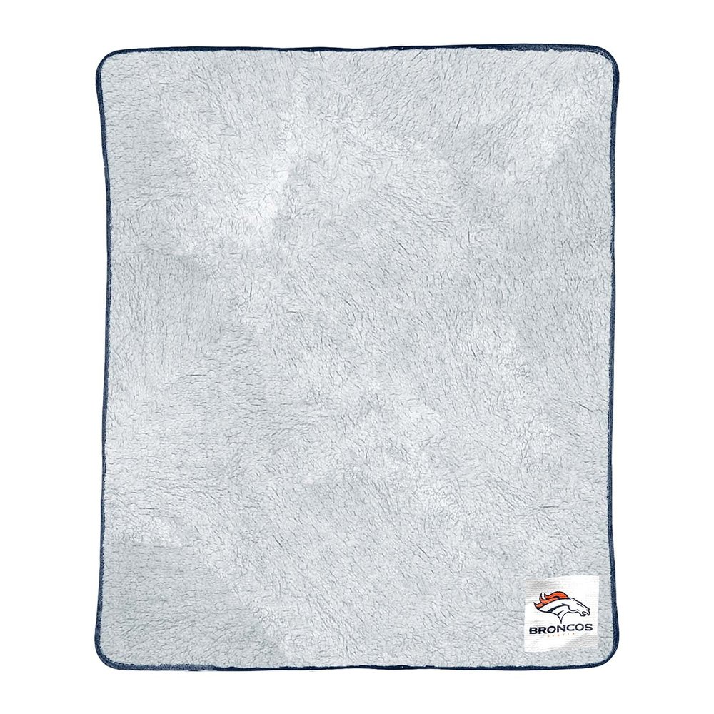 Northwest NFL Silk Touch Sherpa Throw Blanket - Soft & Fluffy - Great for Gamedays - 60" x 50" - Experience Ultimate Comfort (Denver Broncos - Navy)