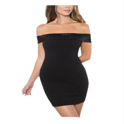 B Darlin Womens Black Embellished Sleeveless Off Shoulder Mini Cocktail Body Con Dress 11