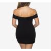 B Darlin Womens Black Embellished Sleeveless Off Shoulder Mini Cocktail Body Con Dress 11 view 2