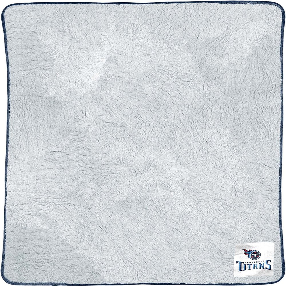 Northwest NFL Silk Touch Sherpa Throw Blanket - Soft & Fluffy - Great for Gamedays - 60" x 50" - Experience Ultimate Comfort (Tennessee Titans - Navy)