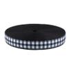Country Brook Design - Black & White Buffalo Plaid Ribbon on Black Nylon Webbing (1 Inch, 50 Yards) view 1