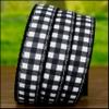 Country Brook Design - Black & White Buffalo Plaid Ribbon on Black Nylon Webbing (1 Inch, 50 Yards) view 2